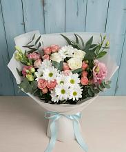 Букет цветов из:  Розы, Лизиантусы и Хризантемы #REPLACE_PRED# Арсеньеве