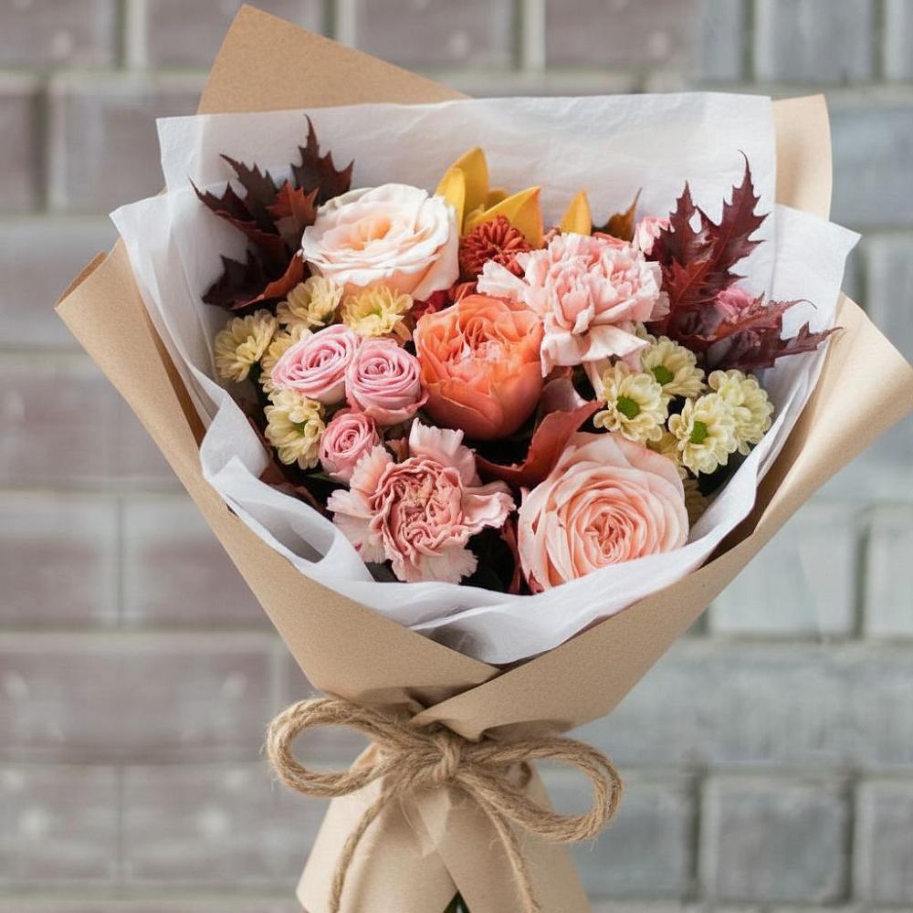 Букет цветов из: Гвоздики, Хризантемы и Розы в Арсеньеве