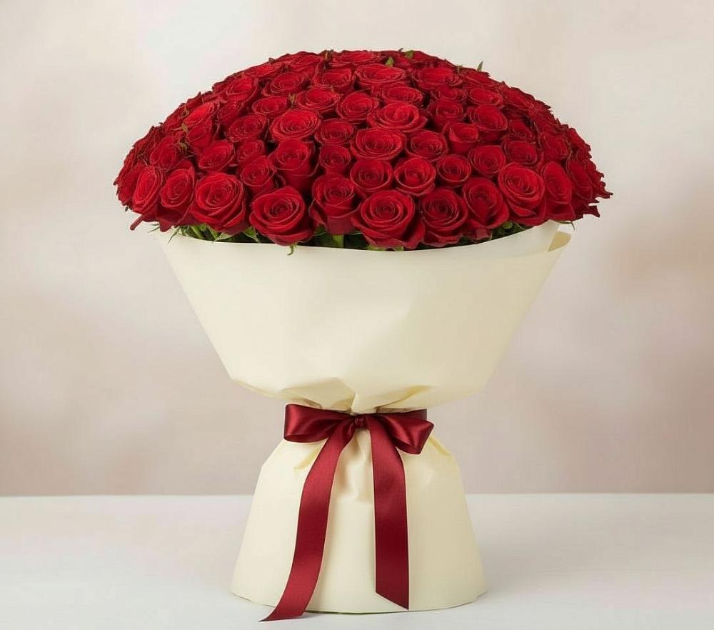 Букет 101 Красная роза Милано в Арсеньеве