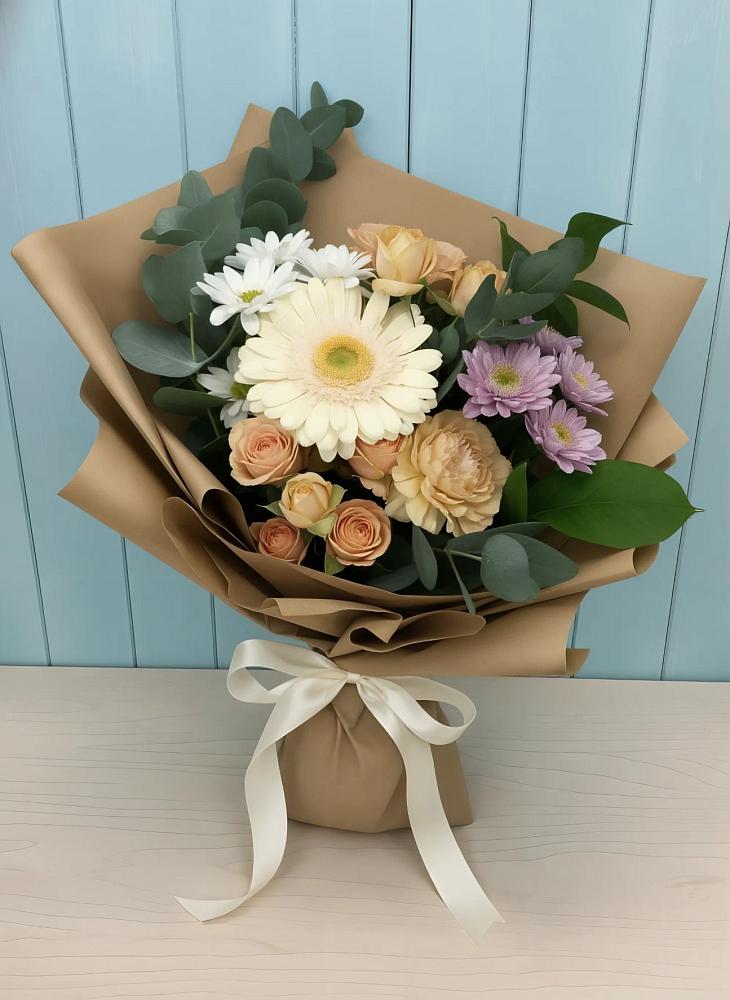 Букет цветов из: Герберы и Хризантемы в Арсеньеве