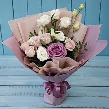 Букет цветов из:  Розы и Лизиантусы #REPLACE_PRED# Арсеньеве