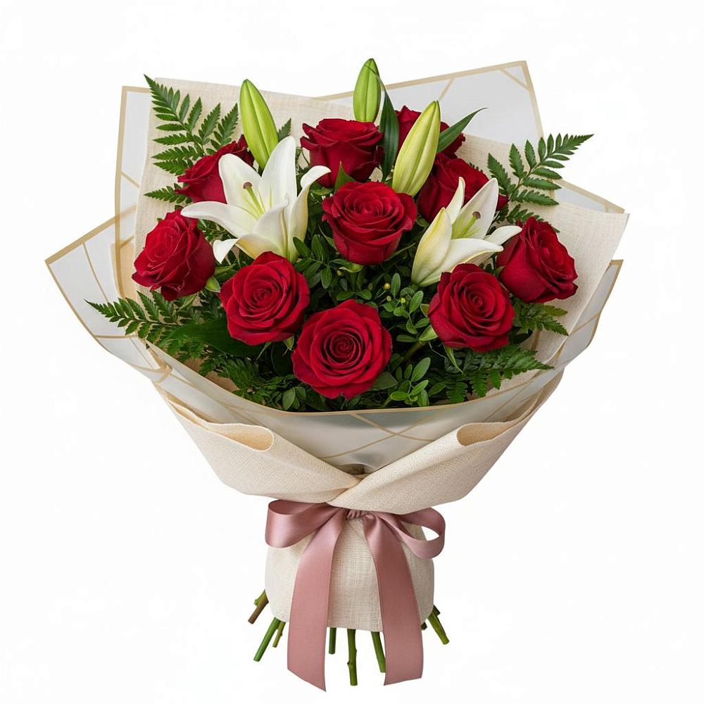 Букет цветов из: Лилии и Розы в Арсеньеве