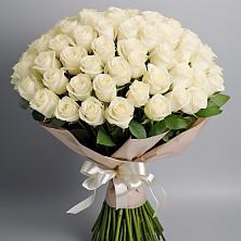 Букет 101 беля роза Белоснежка в Арсеньеве