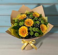 Букет цветов из:  Герберы и Хризантемы в Арсеньеве