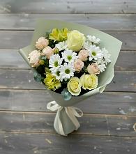 Букет цветов из:  Альстромерии, Розы и Хризантемы в Арсеньеве