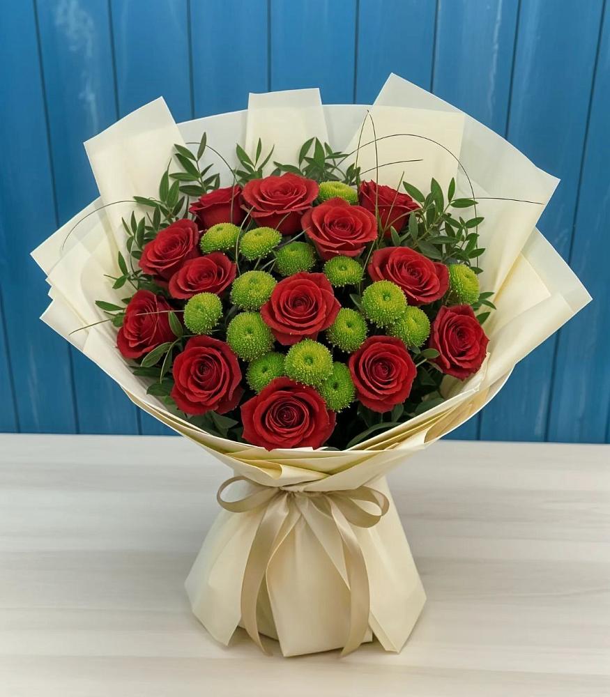 Букет цветов из: Розы и Хризантемы в Арсеньеве