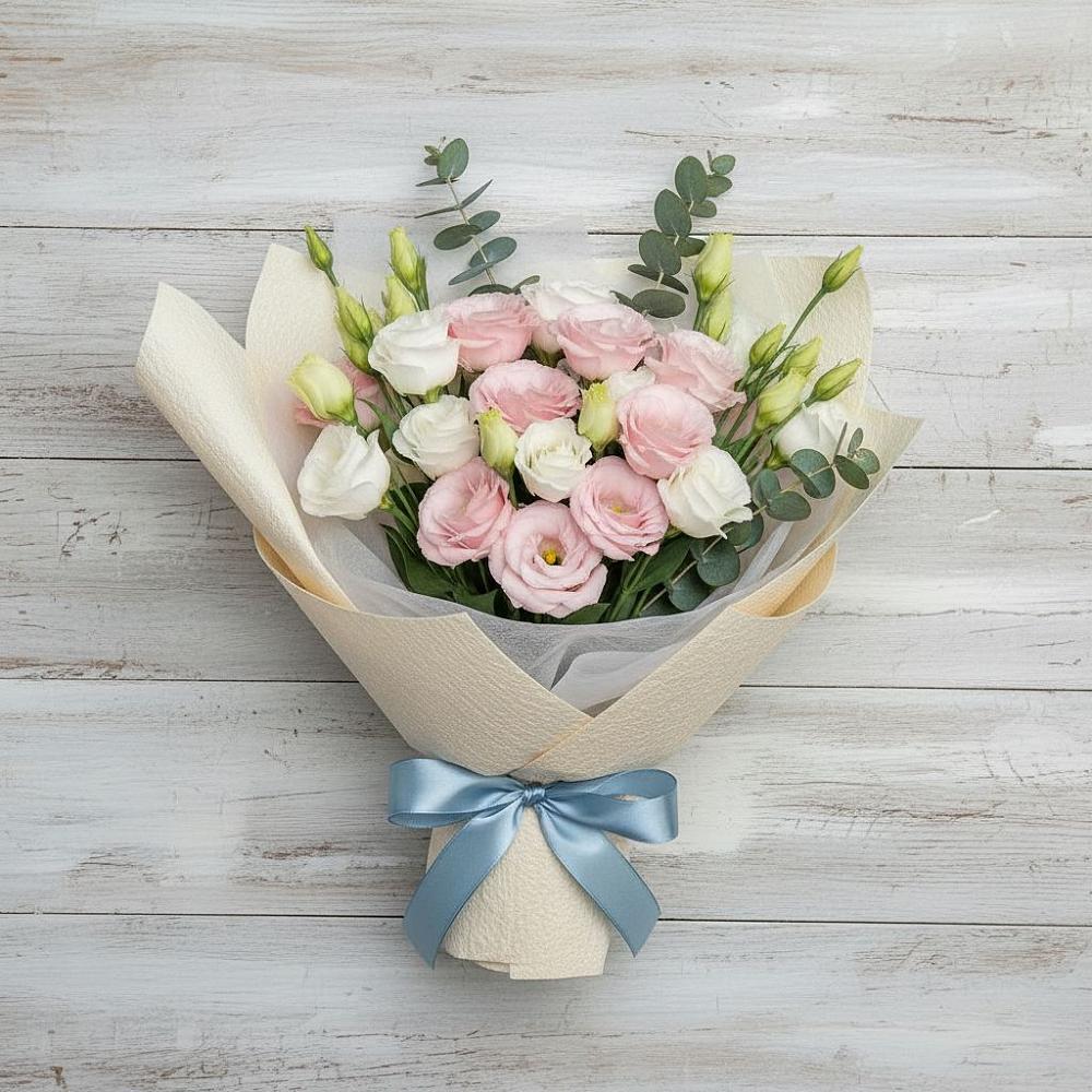 Букет цветов из: Лизиантусы в Арсеньеве